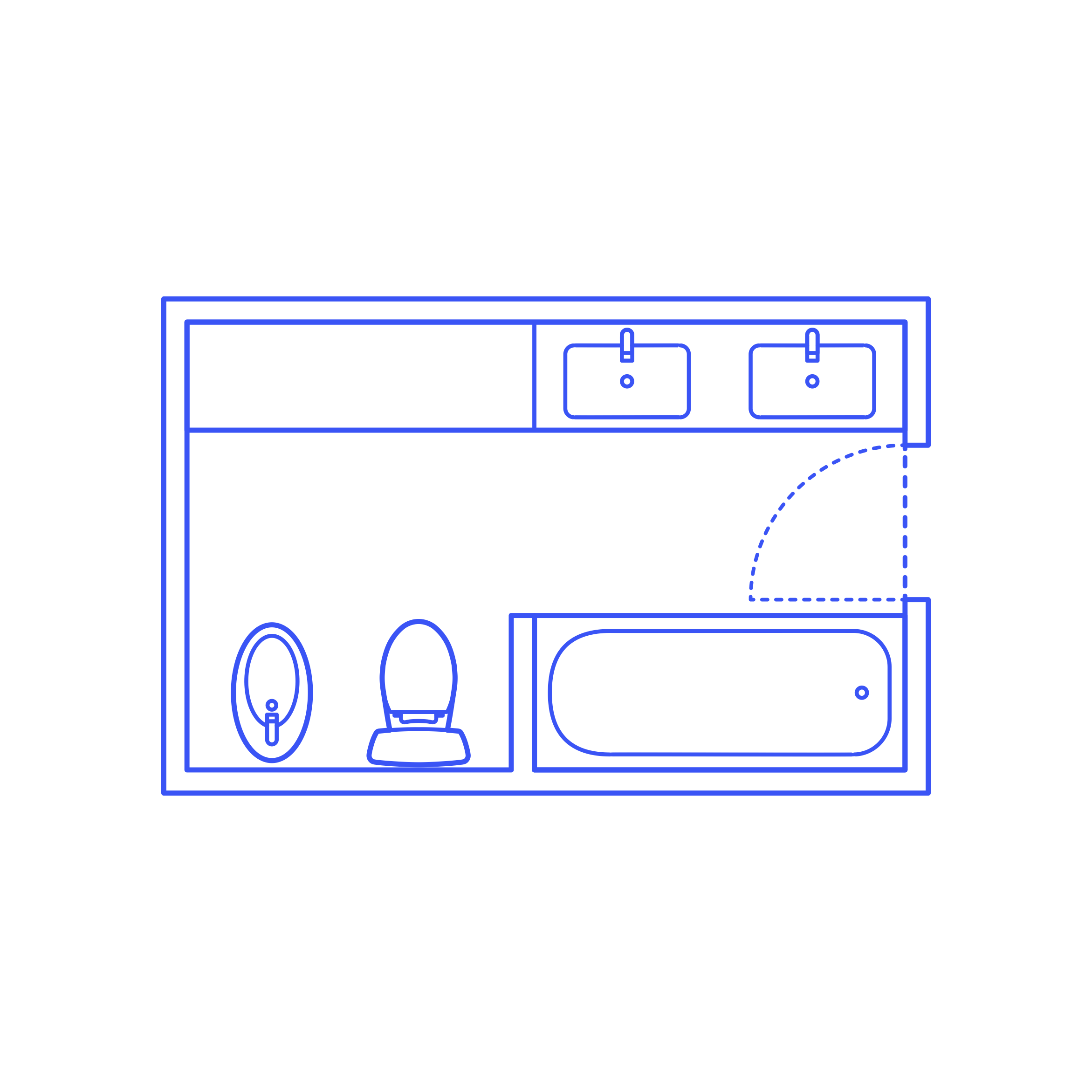 Layouts Bathrooms Primary Bidet 2 Wall Facing Technical Drawing Svg Vector Free Vectors